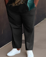 Black Men's Ombre Art Plus Size Short Sleeve Walking Set