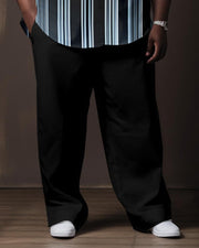 Men's Plus Size Line Gradient Long Sleeve Walking Suit