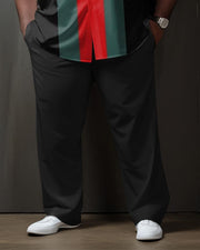Men's Plus Size Business Red and Green Rambler Two-Piece Set
