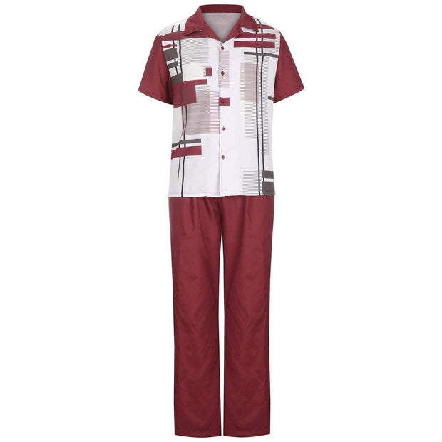 Red Square Plus Size Gradient Short Sleeve Walking Suit